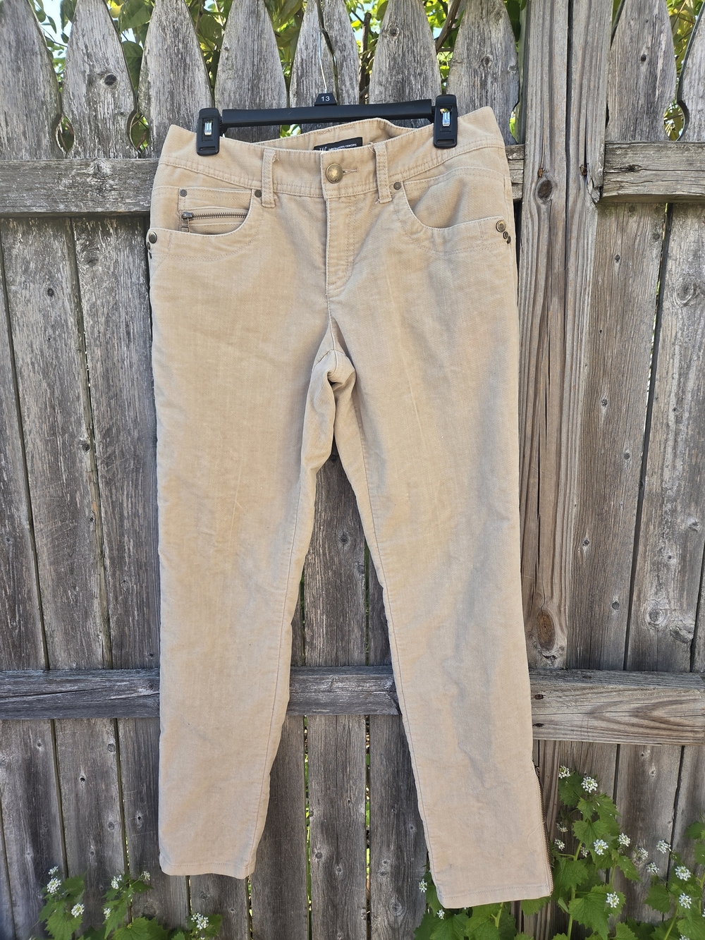 INC International Concepts Beige Straight-Leg Corduroy Jeans